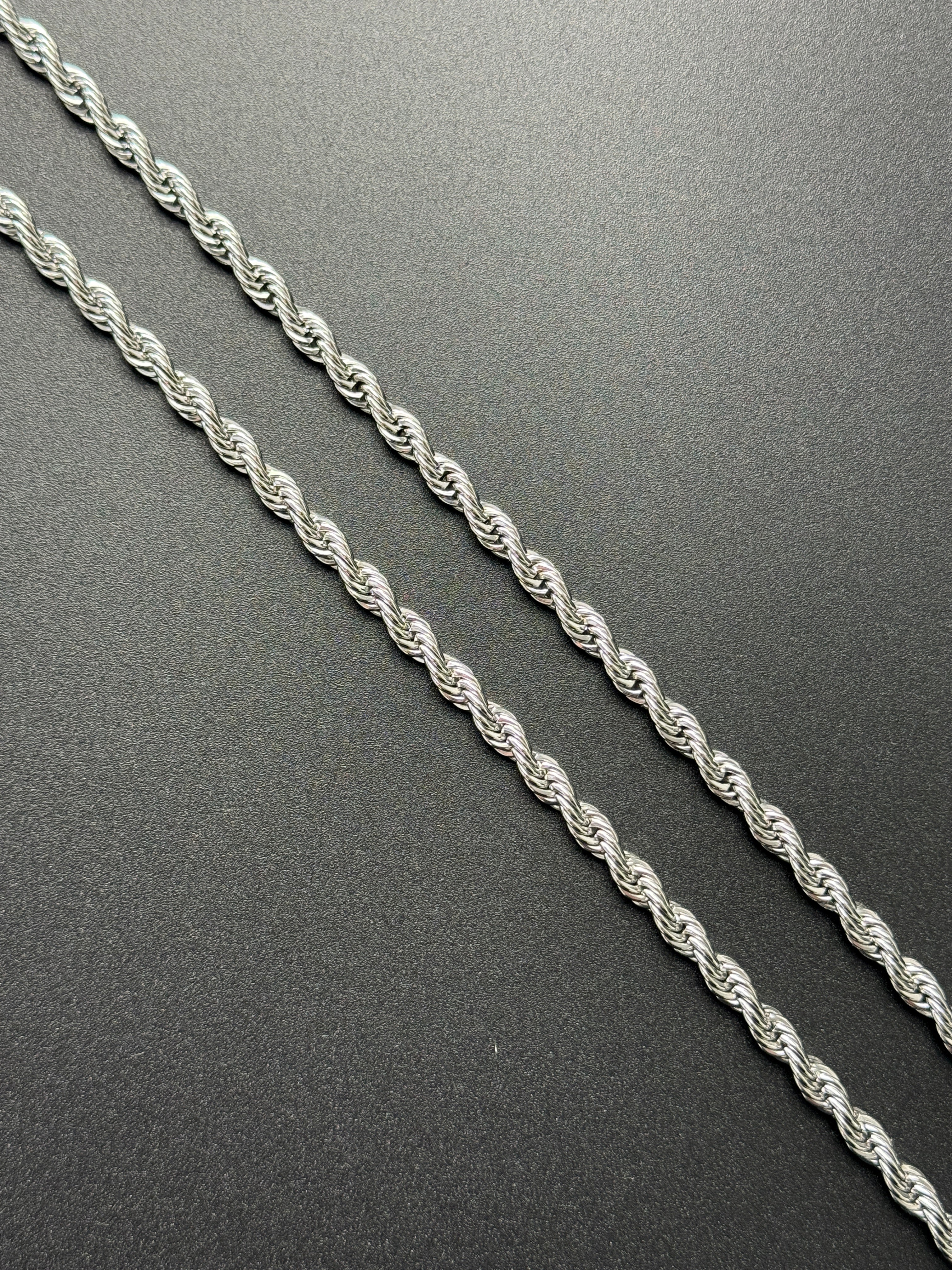 SET - L&T Kordelkette / Rope Chain 6mm breit + Kreuz Anhänger aus Edelstahl