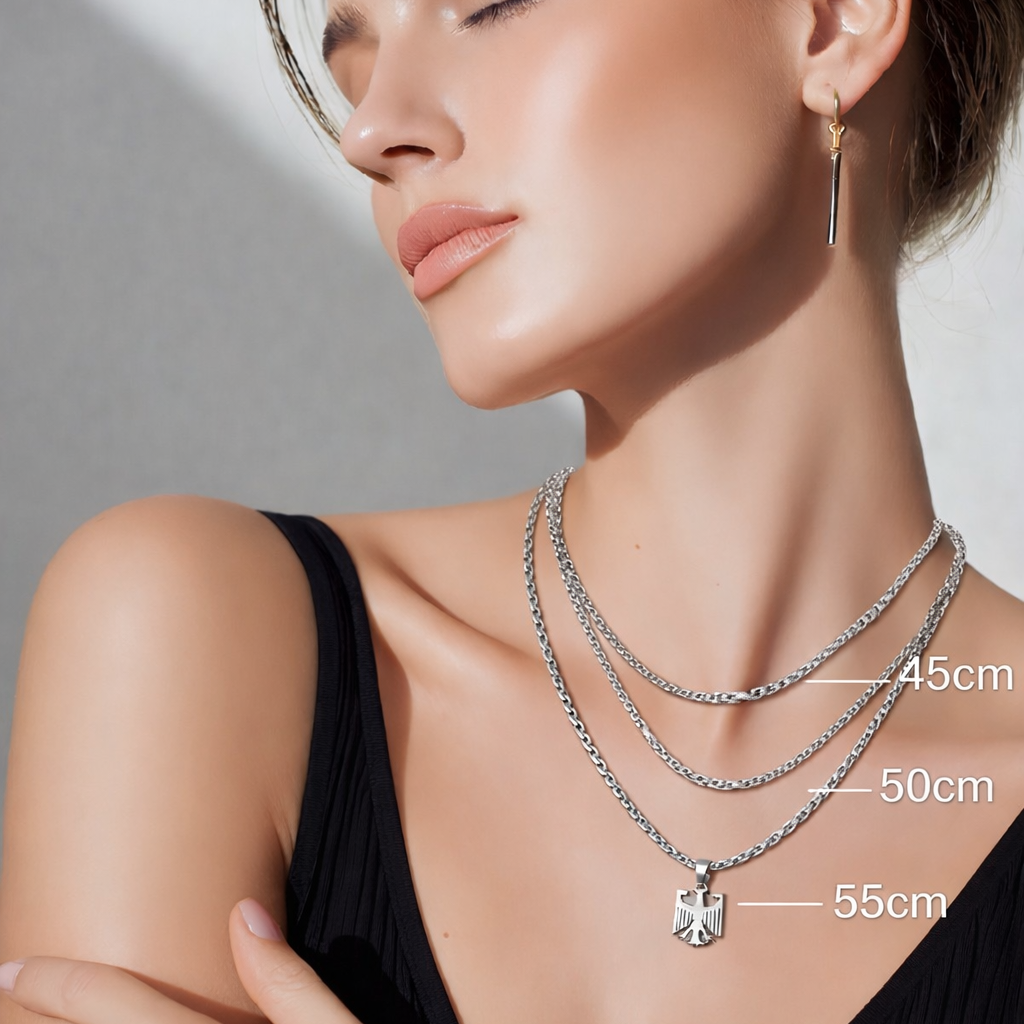 L&T Kordelkette / Rope Chain 3mm breit aus Edelstahl