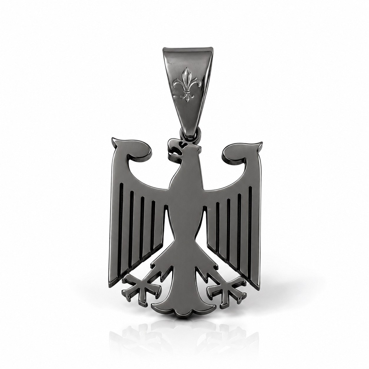 L&T Deutschland Adler Anhänger Matt aus Edelstahl mit Black-Frosted-Finish