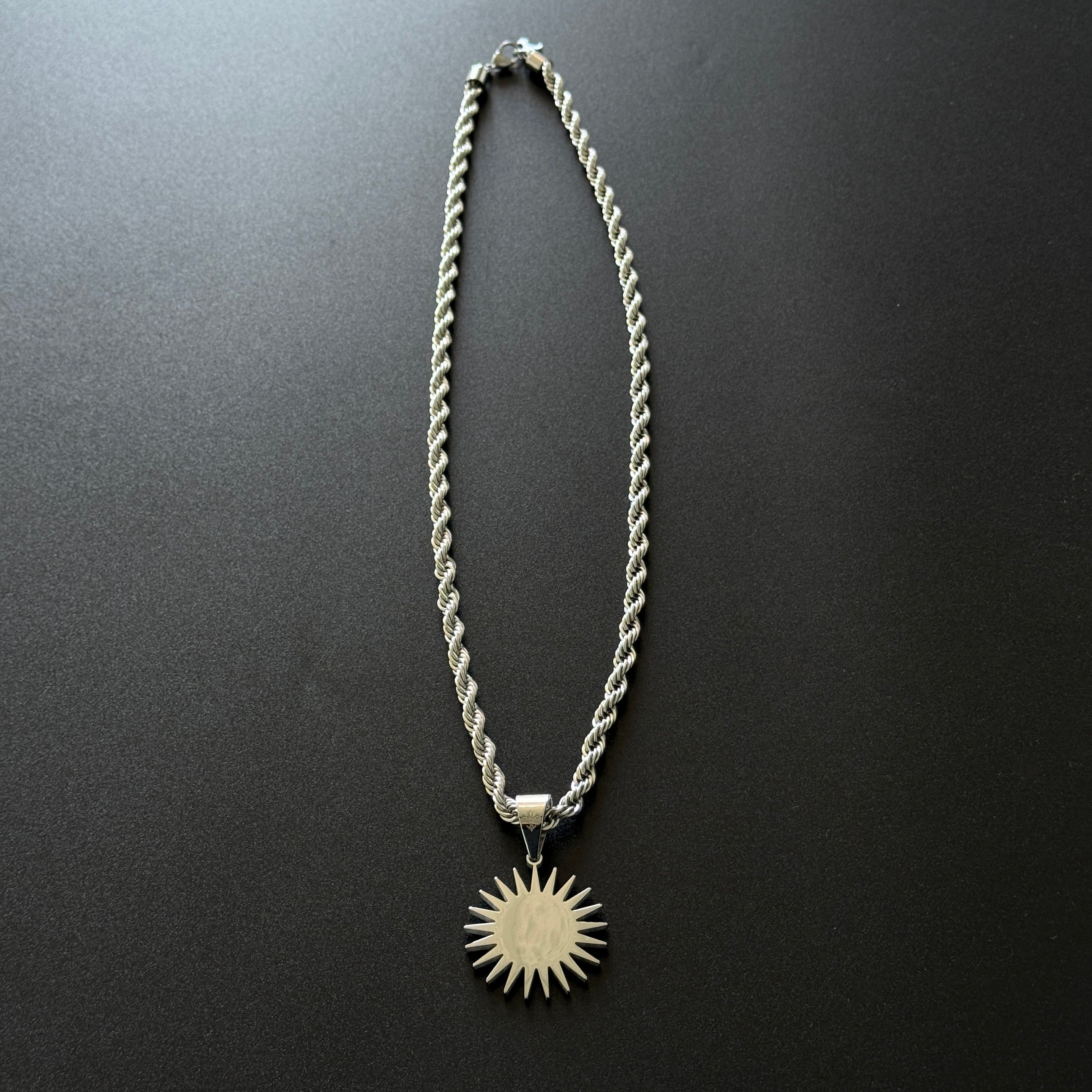 SET - L&T Kordelkette / Rope Chain 6mm breit + Kurdistan Anhänger aus Edelstahl