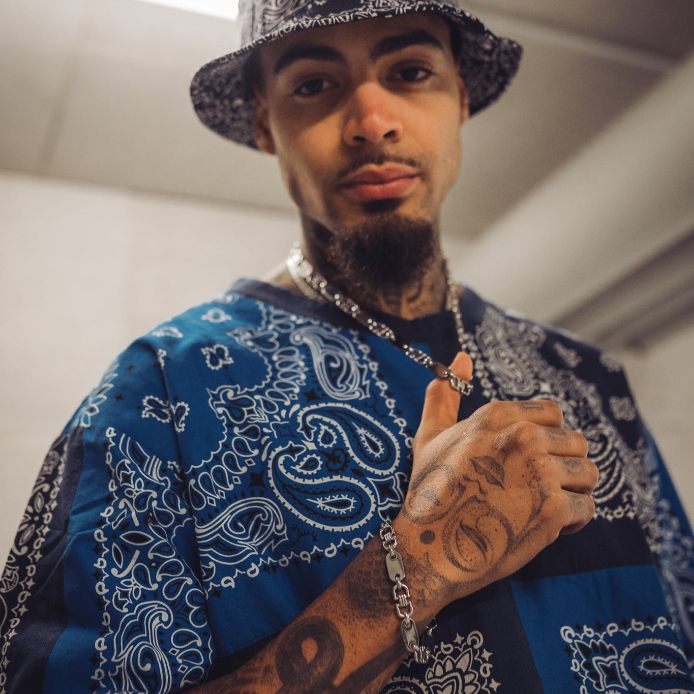 L&T Plattenkette 60cm 10mm + Armband 21cm 10mm aus Edelstahl