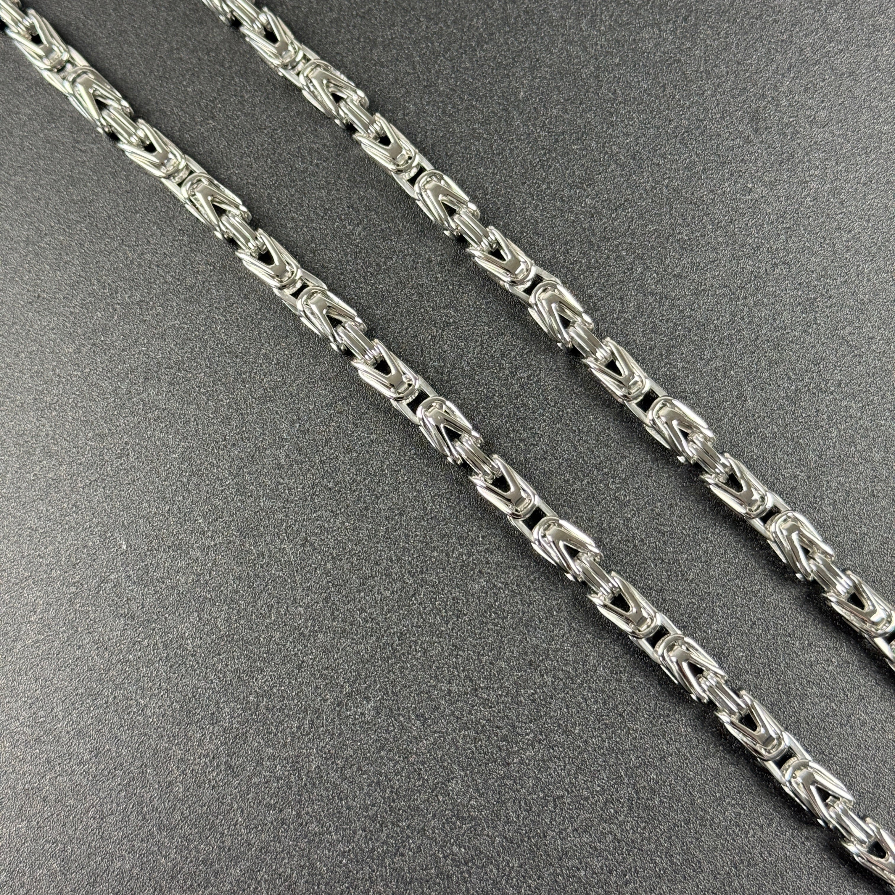 SET - L&T Königskette 5mm breit + Kreuz Anhänger aus Edelstahl