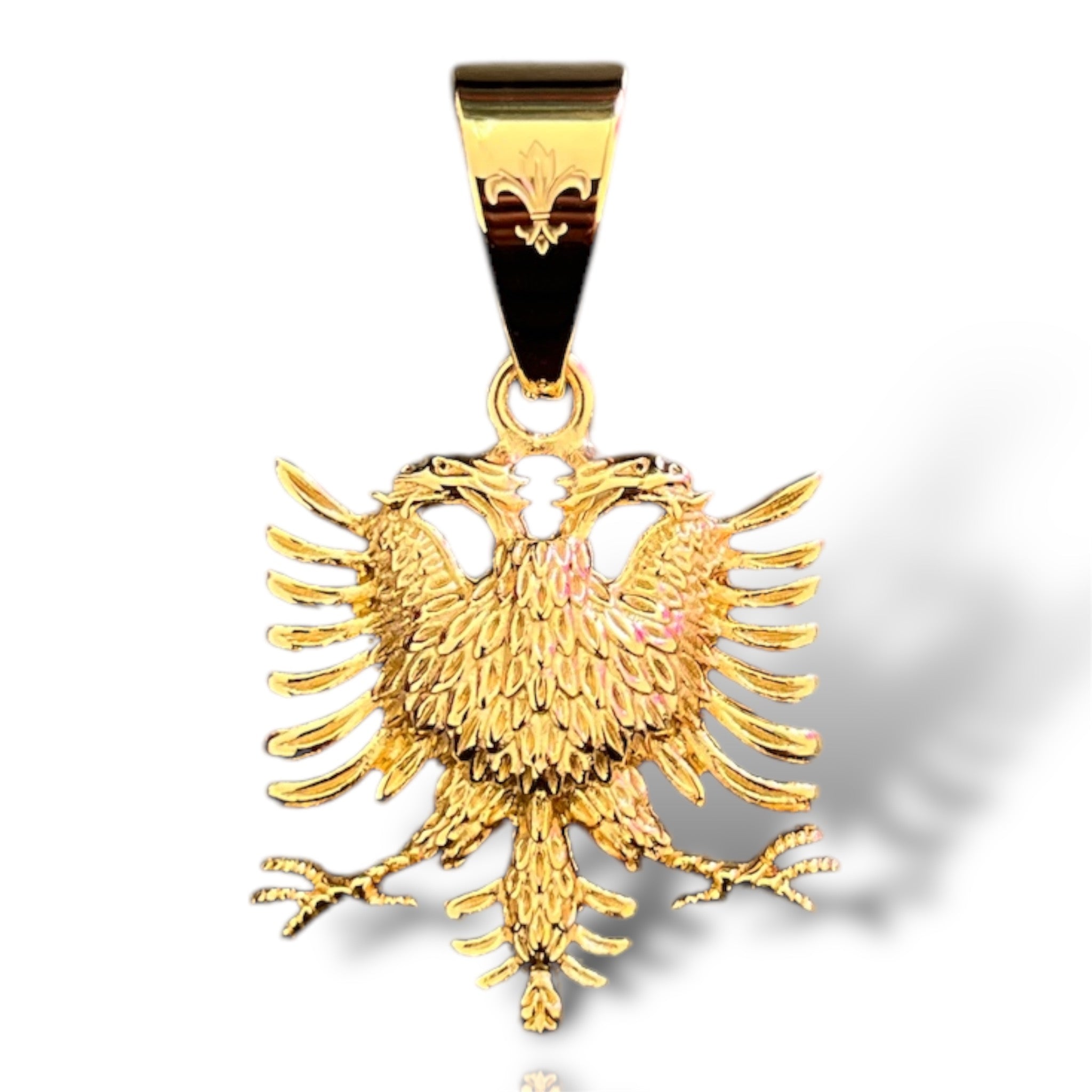 L&T Albanischer Adler / Shqiptar aus Edelstahl zusätzlich 24 Karat Goldschicht vergoldet