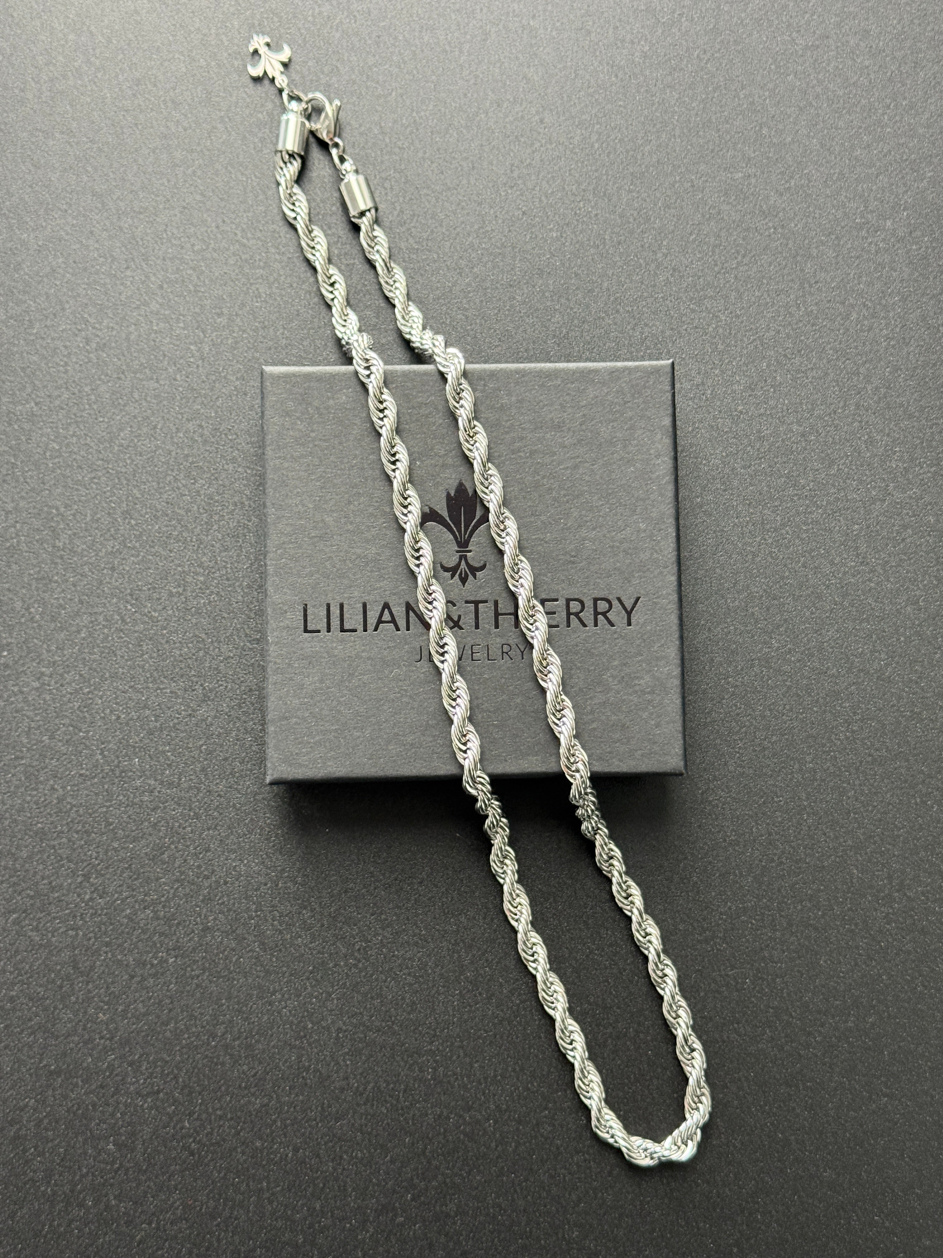 L&T Kordelkette / Rope Chain 6mm breit aus Edelstahl