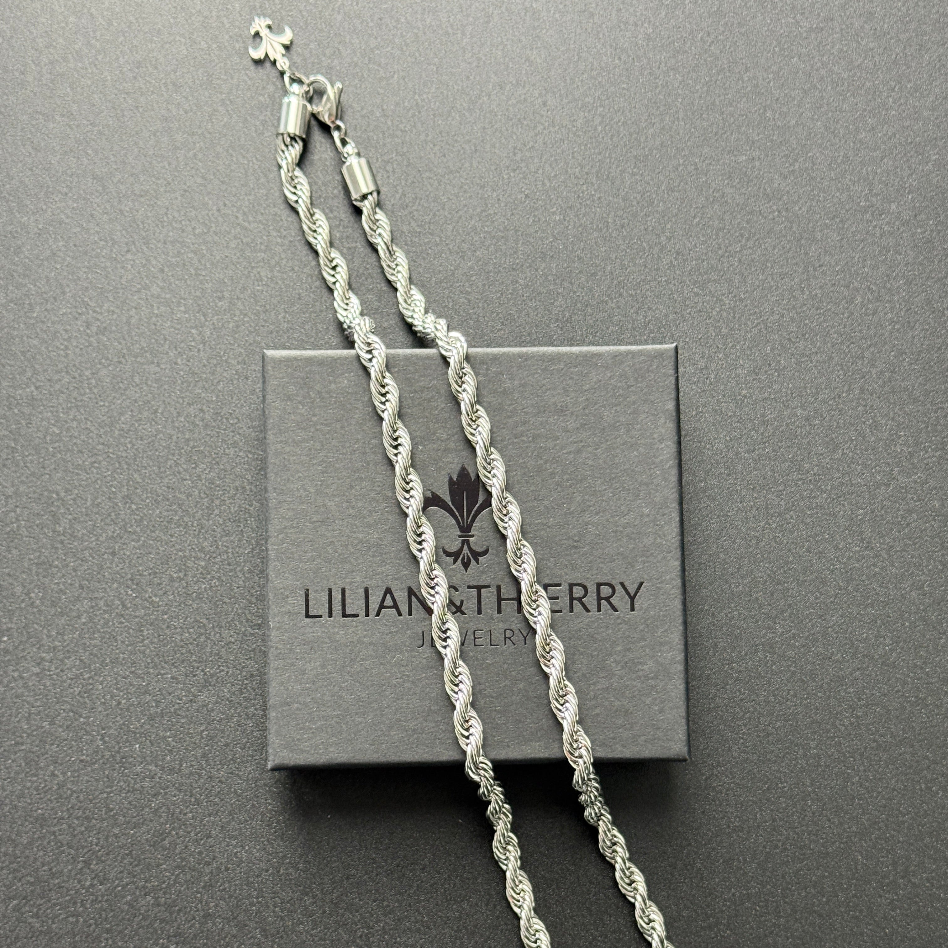 L&T Kordelkette / Rope Chain 6mm breit aus Edelstahl