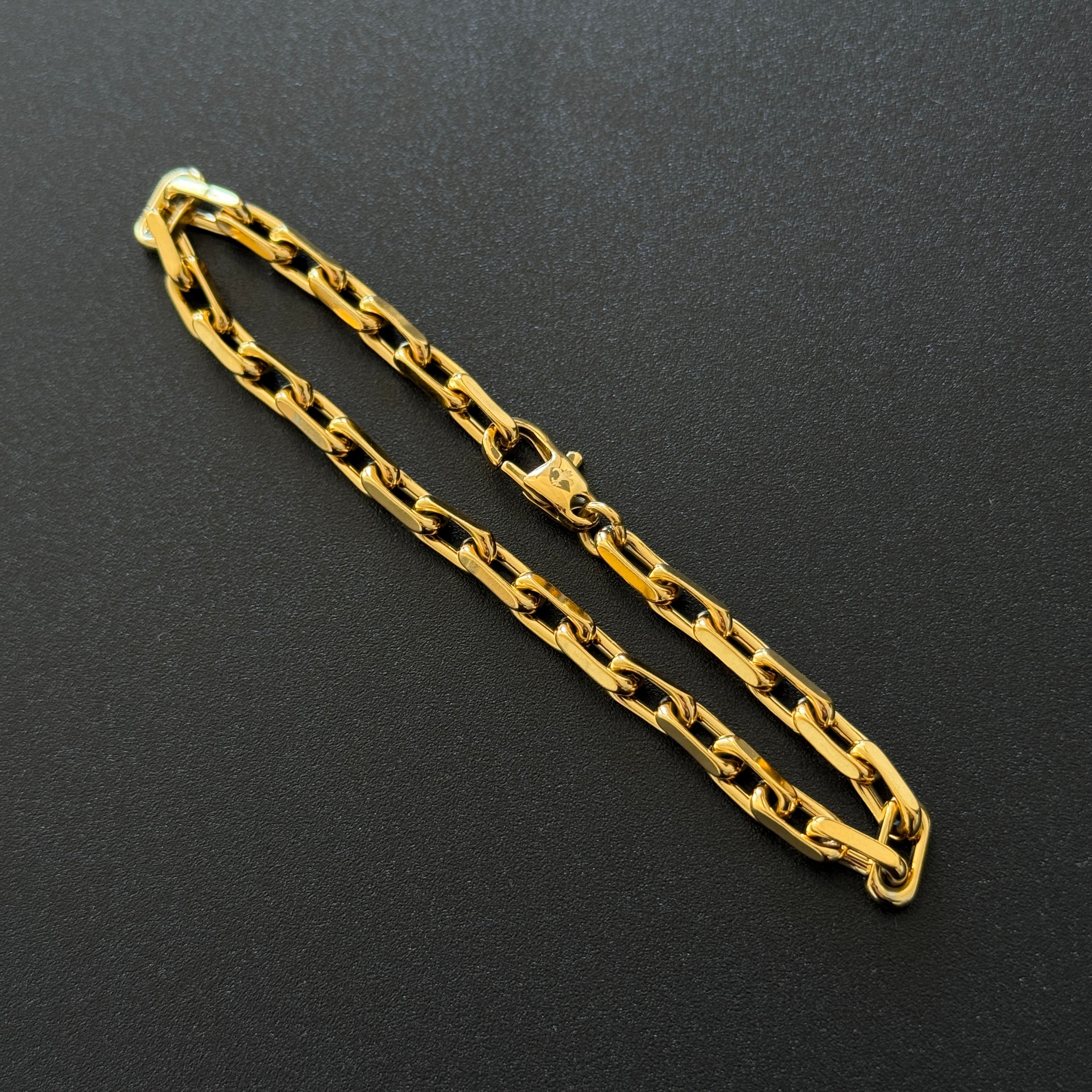 L&T NOBLESSE Armband 22cm lang 5mm breit Edelstahl zusätzlich 18 Karat Goldschicht vergoldet