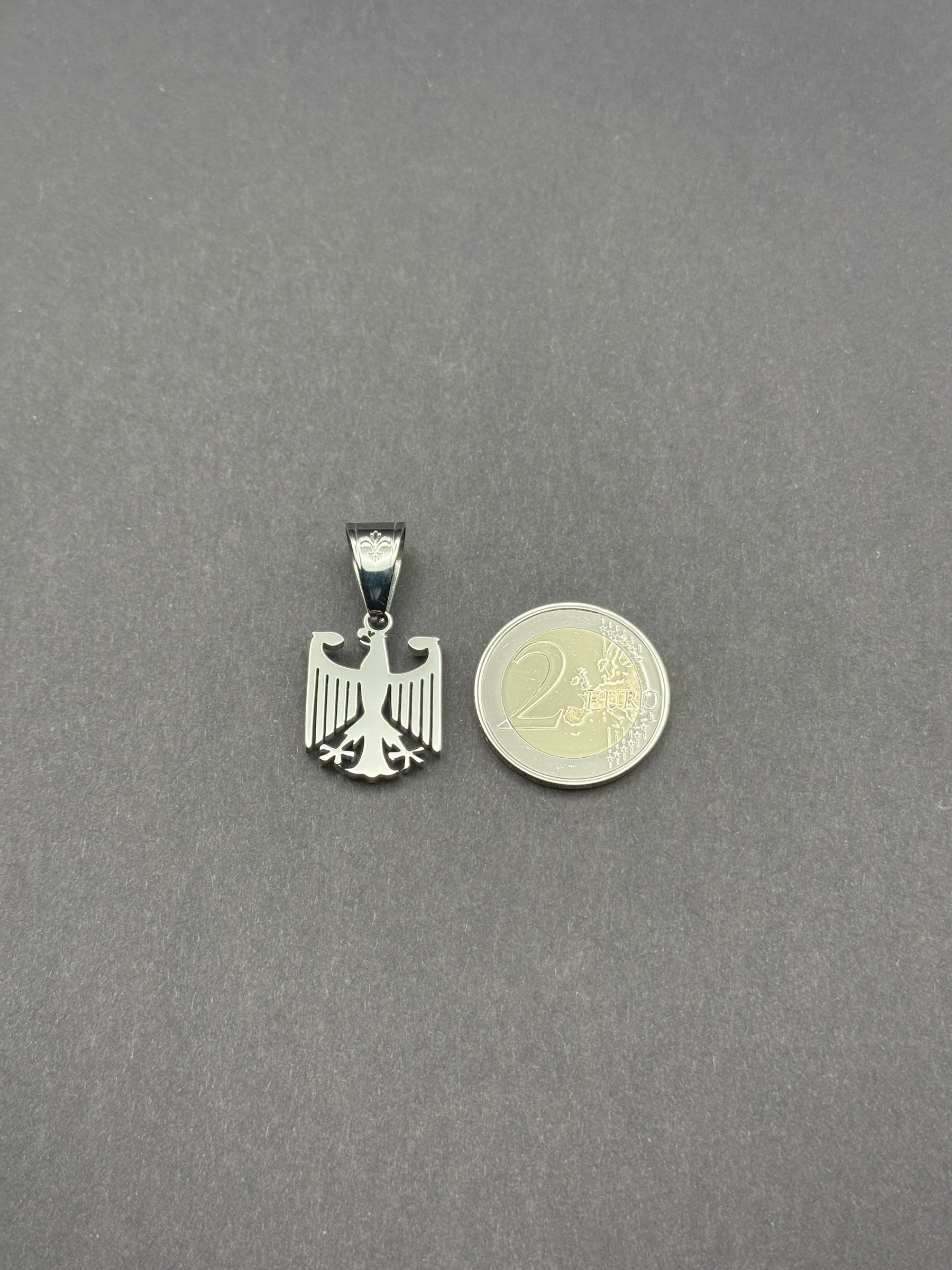 SET - L&T Kordelkette / Rope Chain 3mm breit + Deutschland Adler Anhänger klein aus Edelstahl