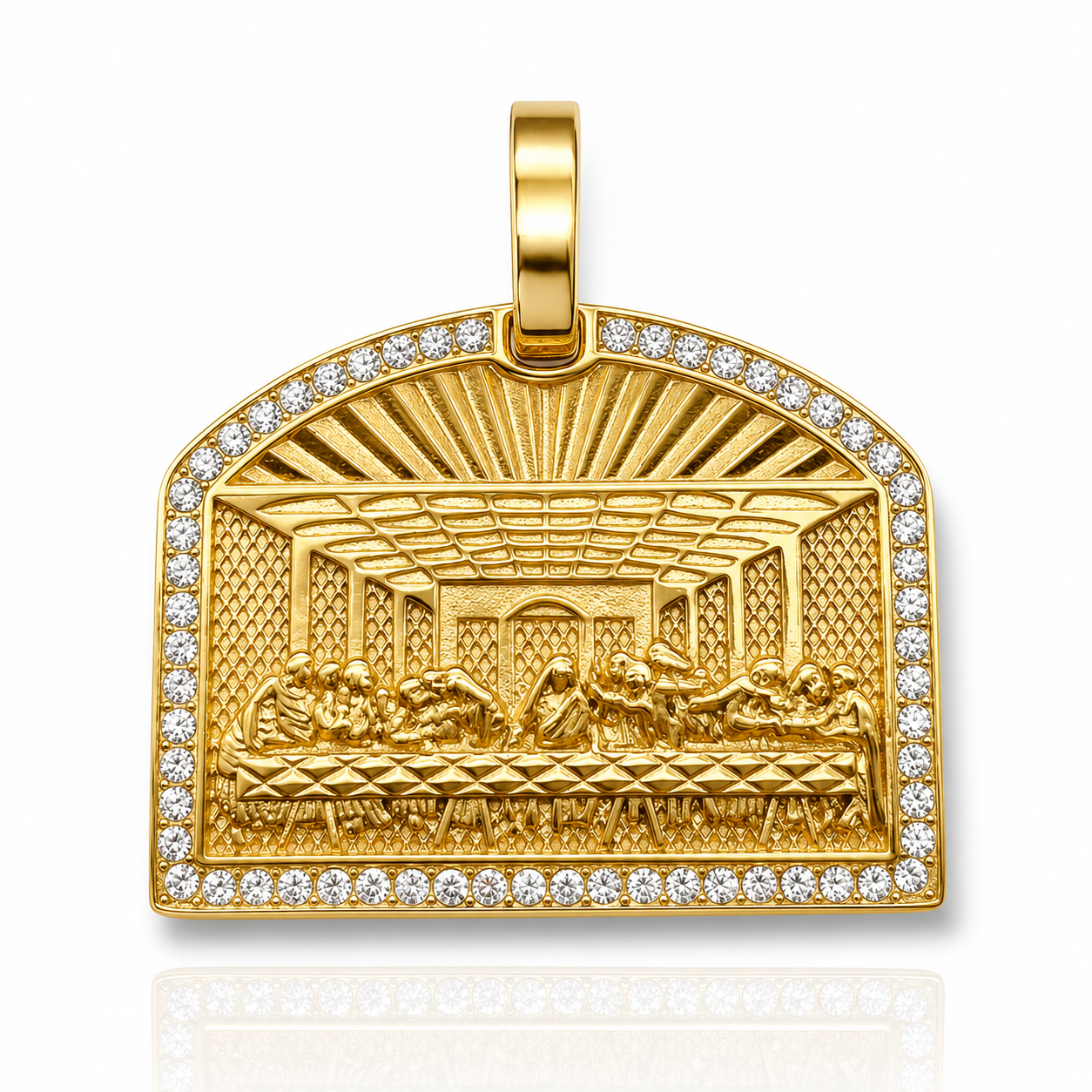 L&T LAST SUPPER aus Edelstahl zusätzlich 24 Karat Goldschicht vergoldet