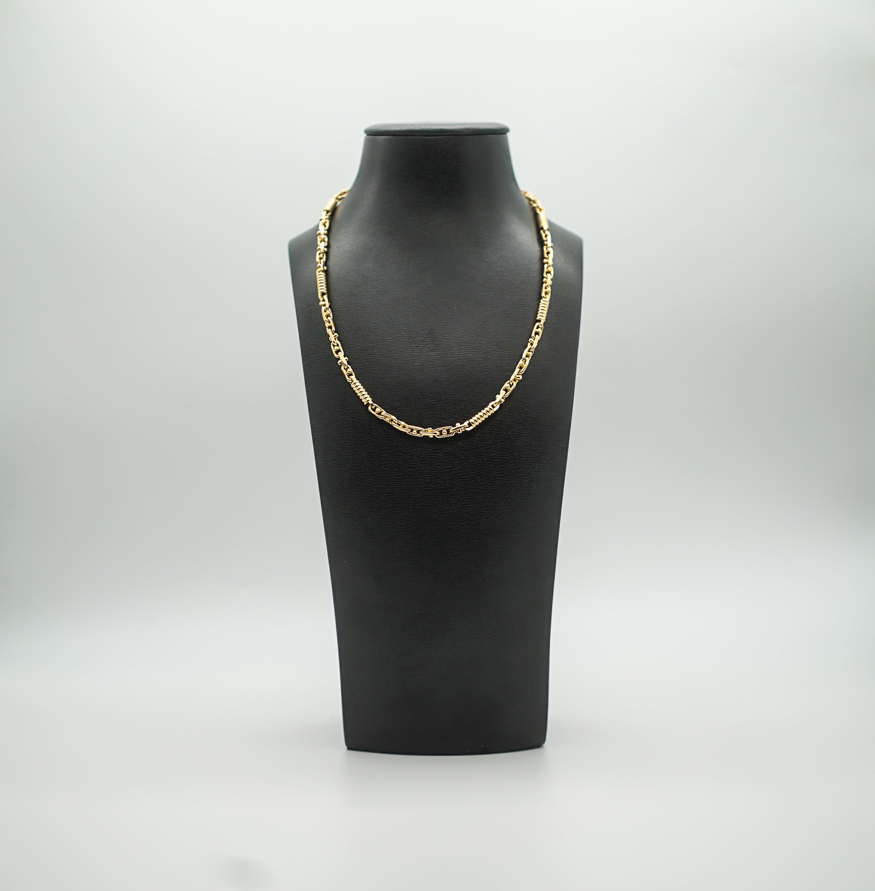 L&T Monte Carlo Kette 70cm lang 5mm breit + Armband 21cm lang 5mm breit aus Edelstahl zusätzlich mit 24 Karat Goldschicht vergoldet