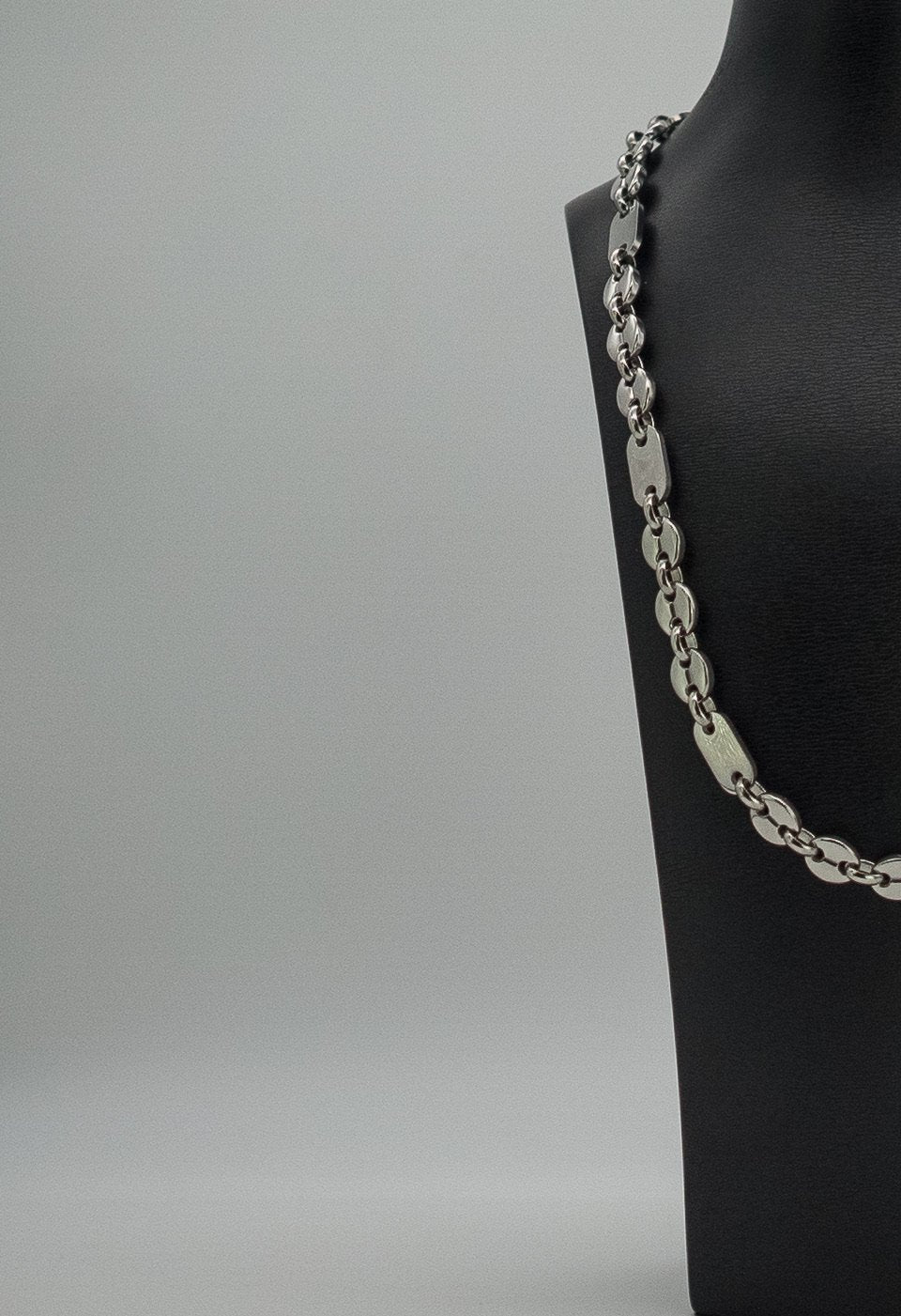 Platten Bohnen Kette Edelstahl 60cm