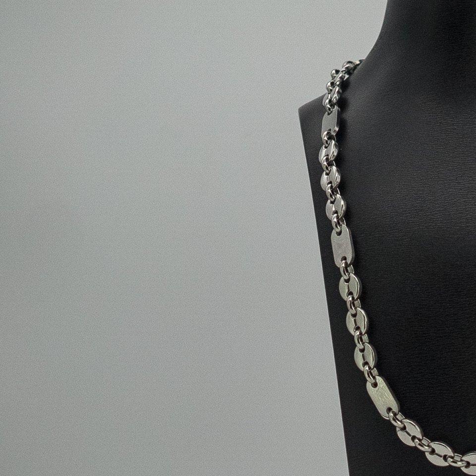 Platten Bohnen Kette Edelstahl 10mm 70cm solo