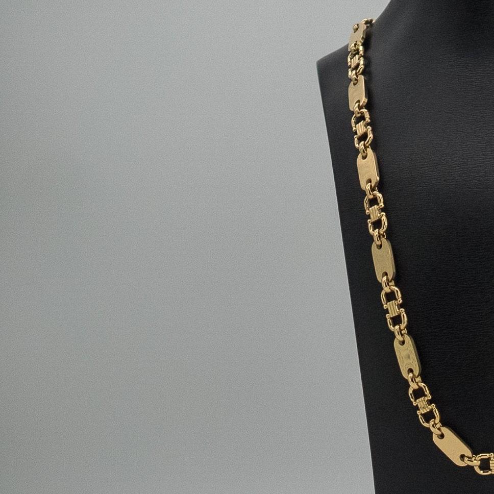 Plattenkette Gold 12mm halbiert