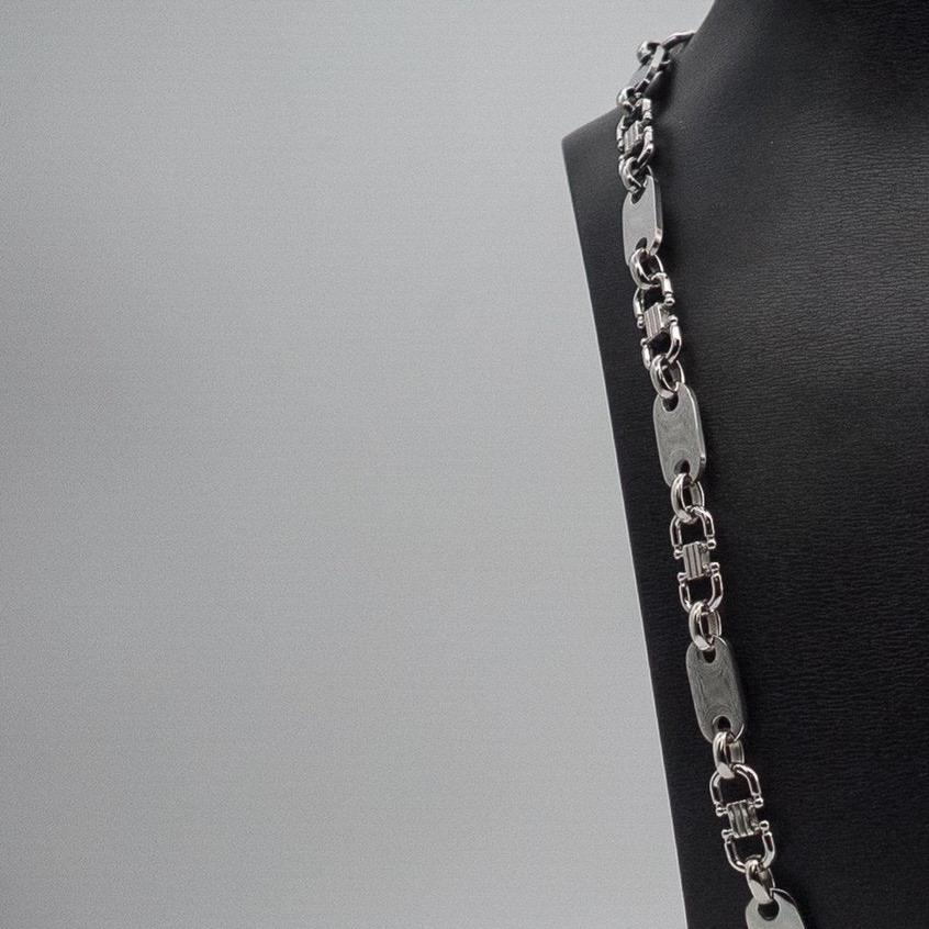 Plattenkette Herren Edelstahl halbiert 12mm