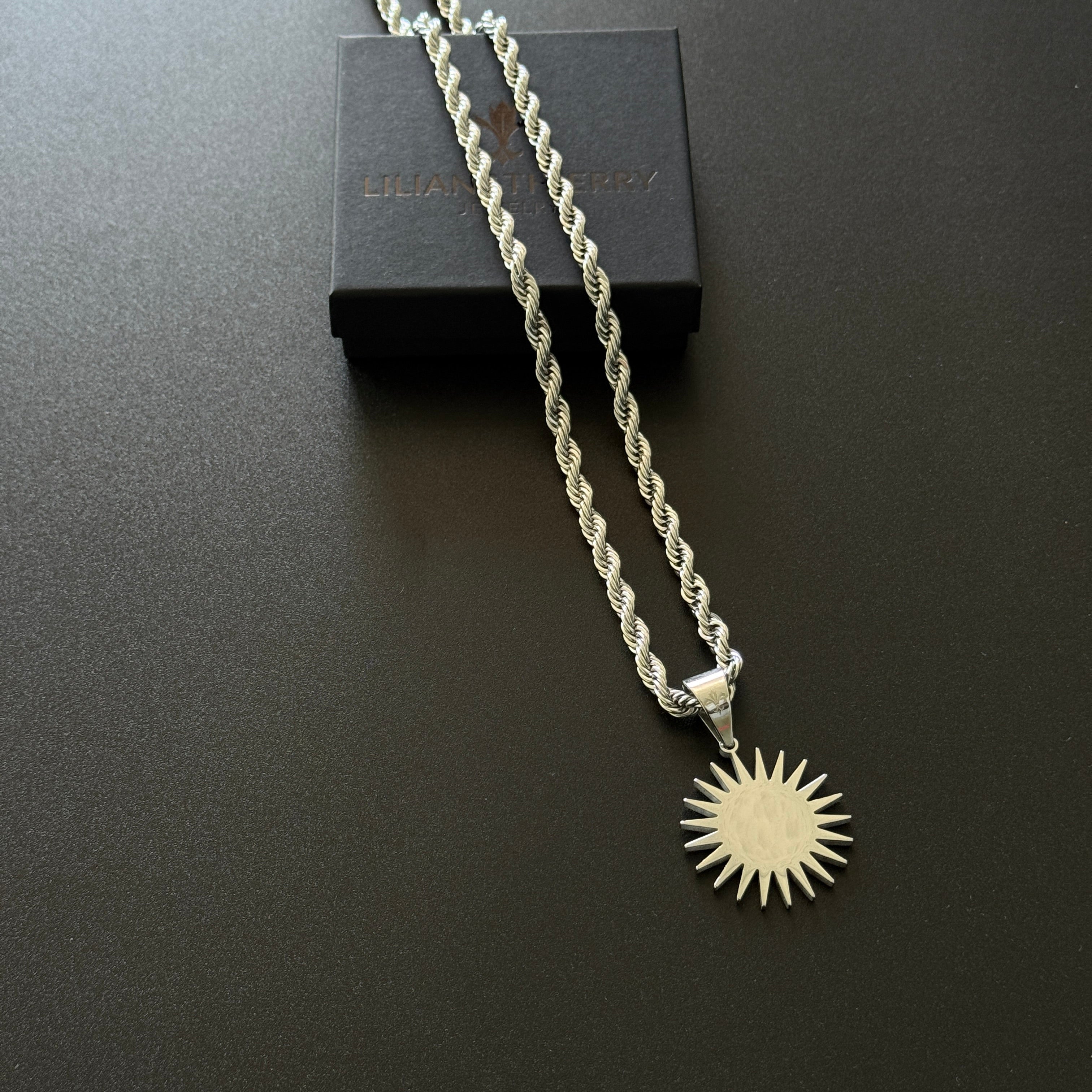 SET - L&T Kordelkette / Rope Chain 6mm breit + Kurdistan Anhänger aus Edelstahl