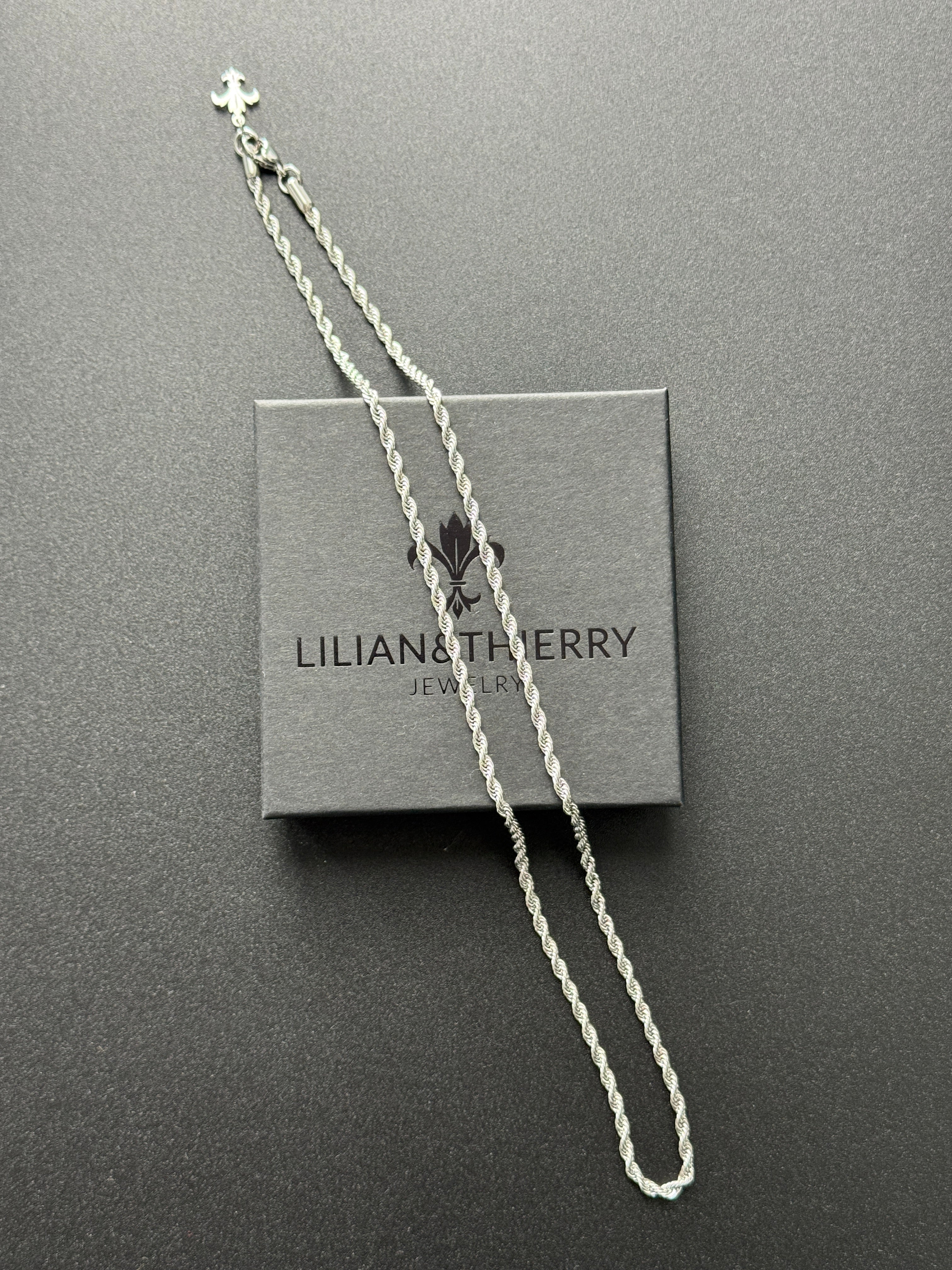 L&T Kordelkette / Rope Chain 3mm breit aus Edelstahl