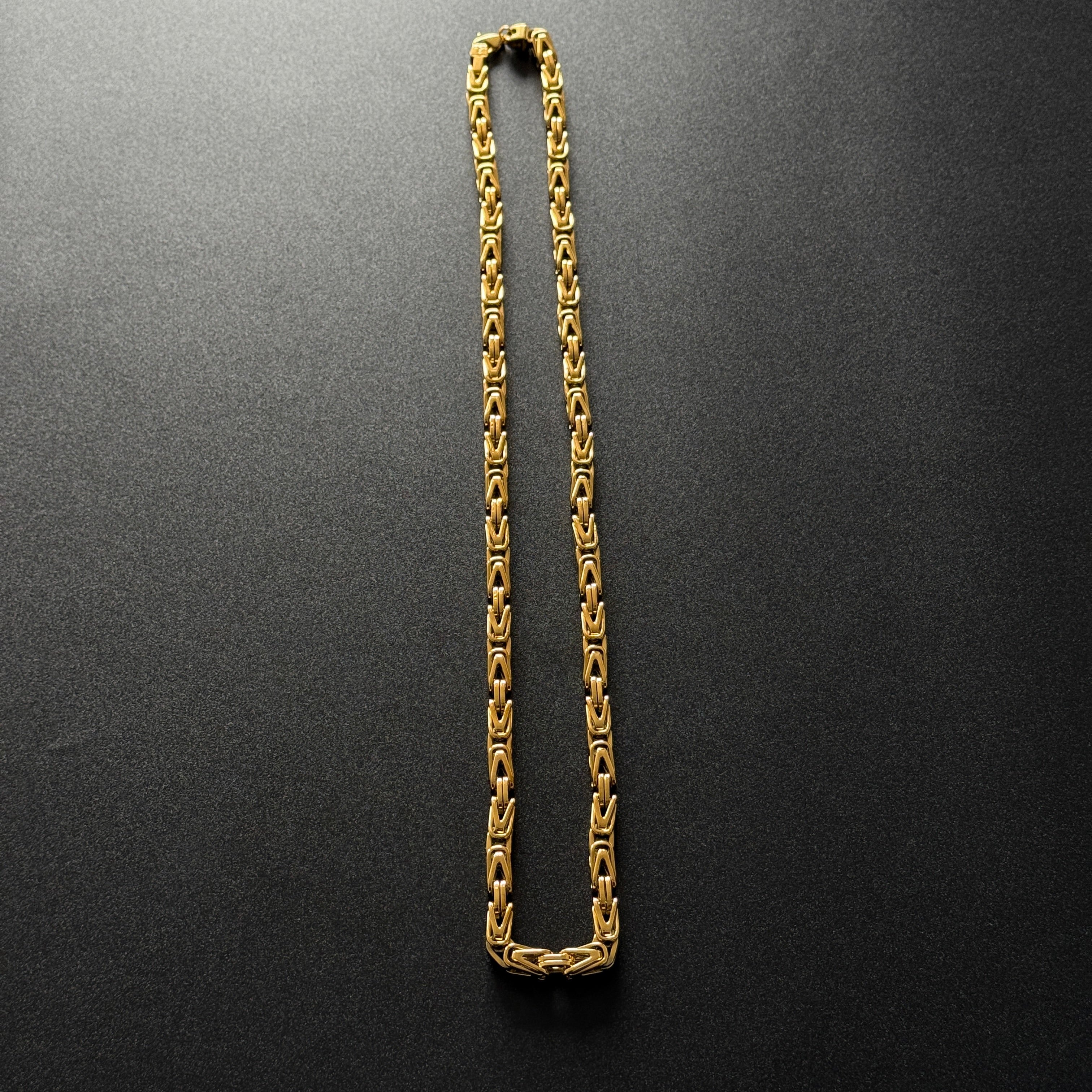L&T Königskette 7mm aus Edelstahl zusätzlich mit 24 Karat Goldschicht vergoldet