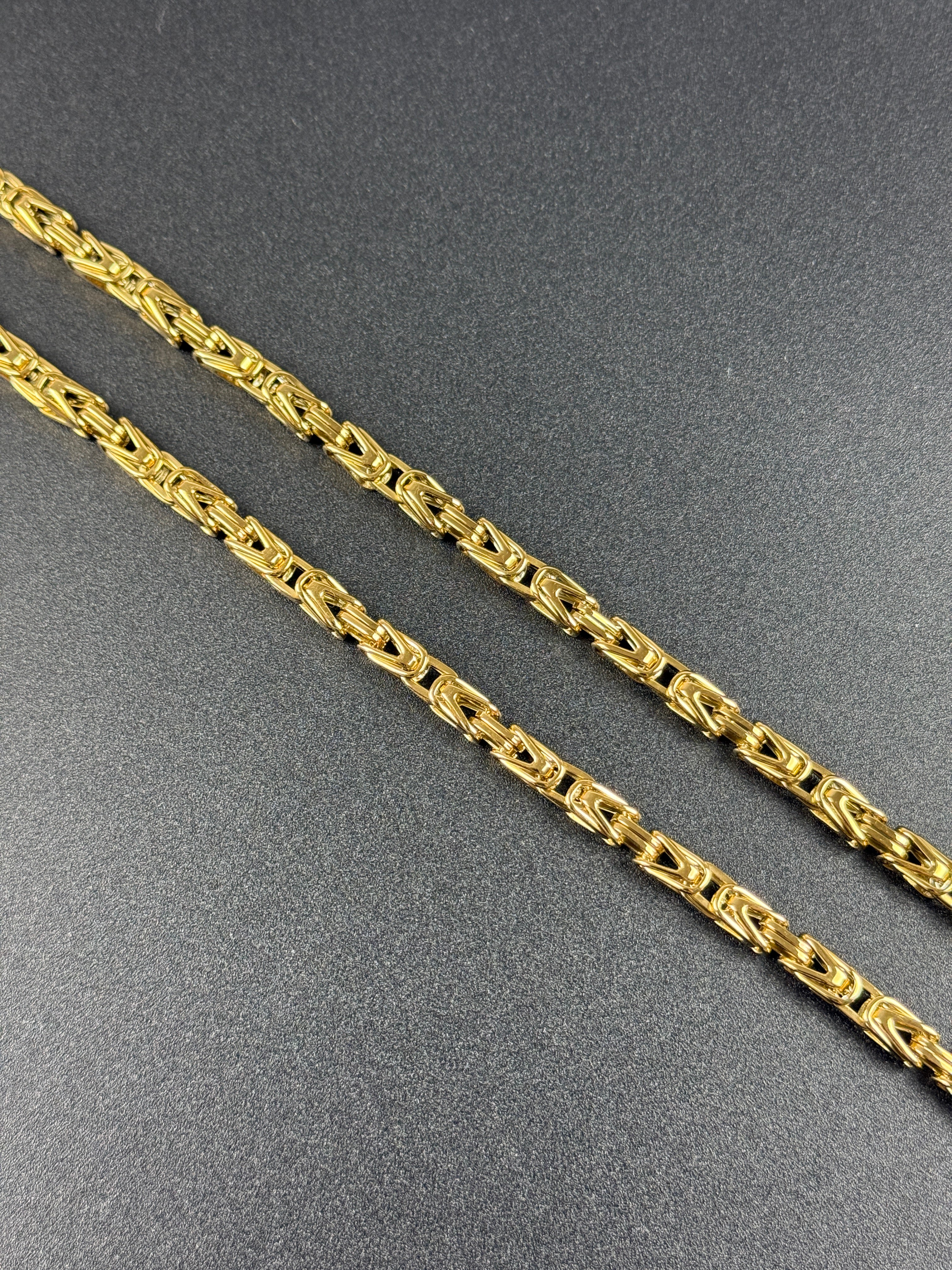 SET - L&T Königskette 5mm breit + Zülfikar Anhänger aus Edelstahl zusätzlich 24 Karat Goldschicht vergoldet