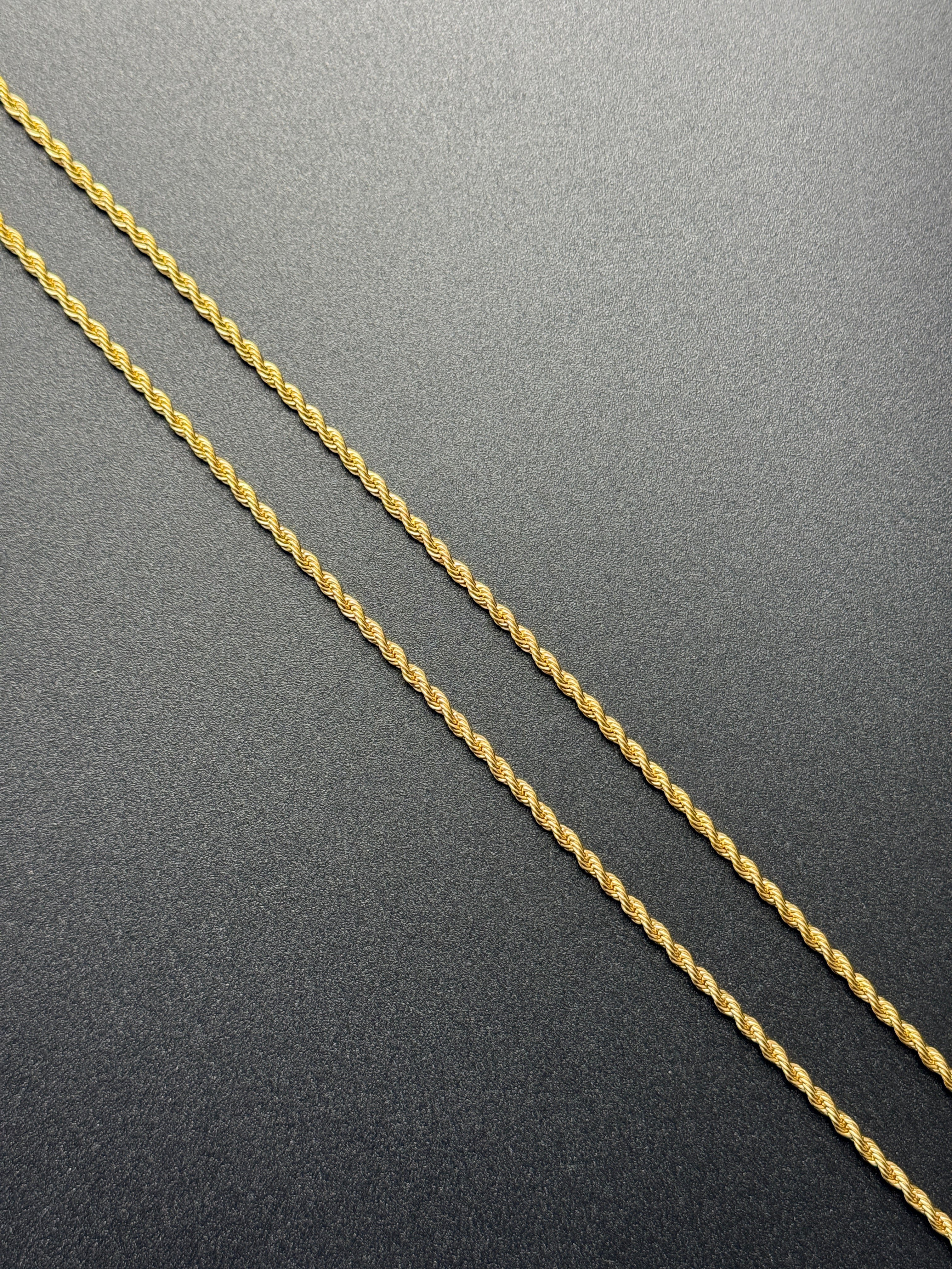L&T Kordelkette / Rope Chain 3mm breit Edelstahl zusätzlich 24 Karat Goldschicht vergoldet