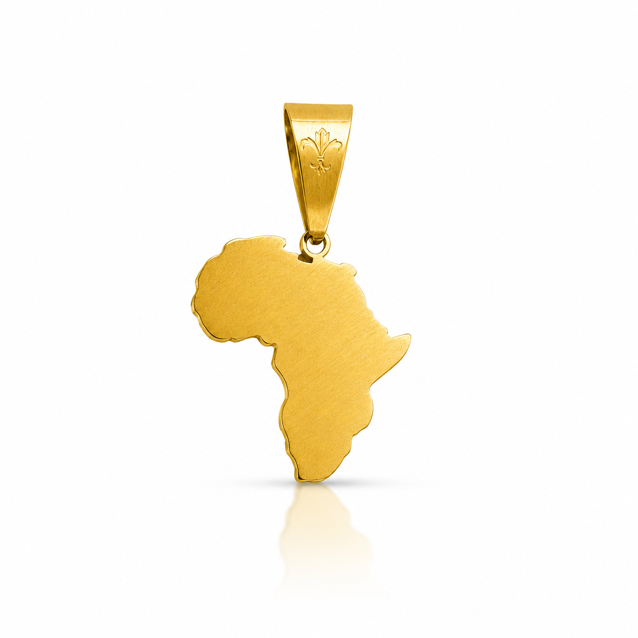 L&T Africa Anhänger Matt aus Edelstahl zusätzlich 24 Karat Goldschicht vergoldet