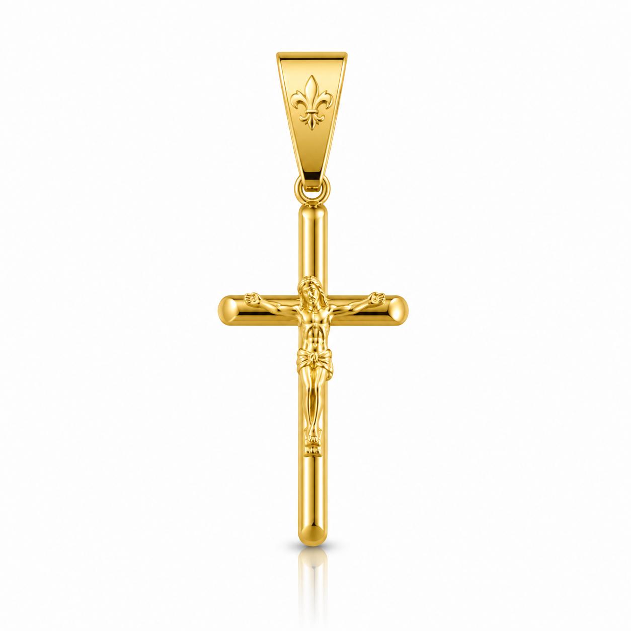 L&T KREUZ INRI aus Edelstahl zusätzlich 24 Karat Goldschicht vergoldet