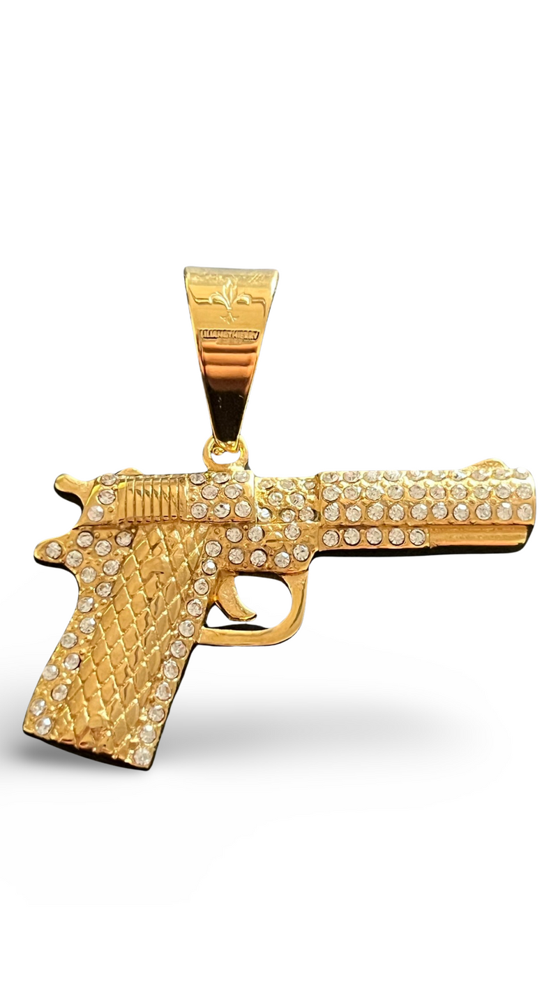 L&T GUN Diamond aus Edelstahl zusätzlich 24 Karat Goldschicht vergoldet