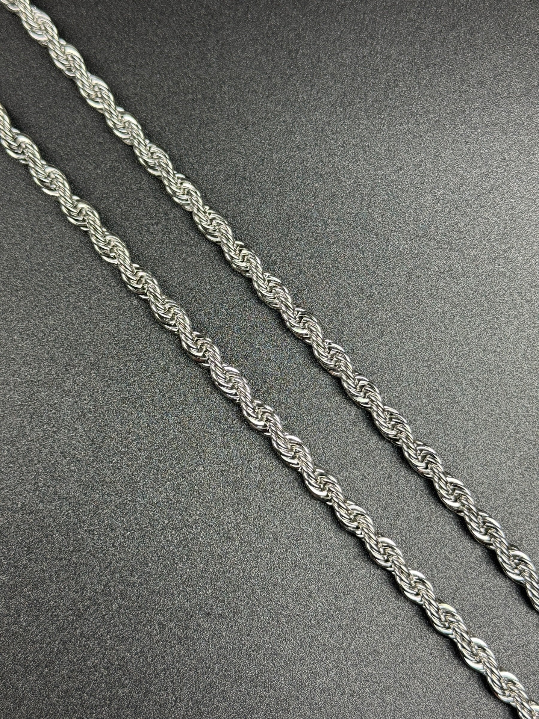 SET - L&T Kordelkette / Rope Chain 6mm breit + Deutschland Adler Anhänger aus Edelstahl