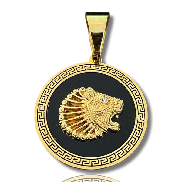 L&T DYNAMIC LION aus Edelstahl zusätzlich 24 Karat Goldschicht vergoldet