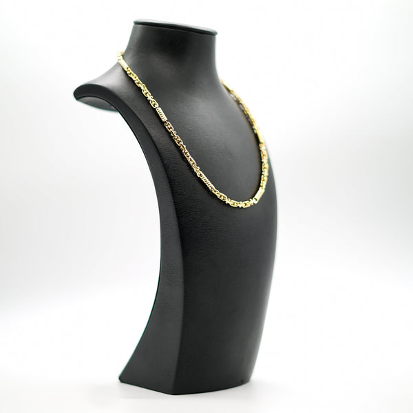 L&T Monte Carlo Kette 70cm lang 5mm breit aus Edelstahl zusätzlich mit 24 Karat Goldschicht vergoldet