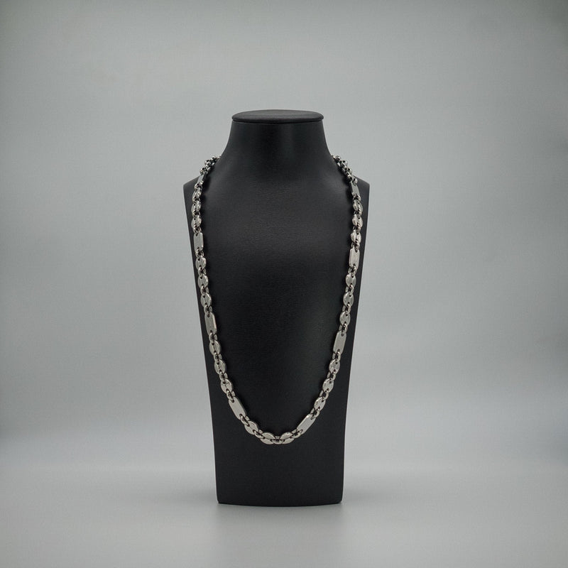 Plate Chain Silver with bracelet / Platten Kette Silber mit