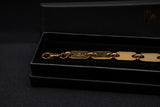 L&T Plattenkette 2.0 Armband 21cm lang 10mm breit aus Edelstahl zusätzlich mit 24 Karat Goldschicht vergoldet