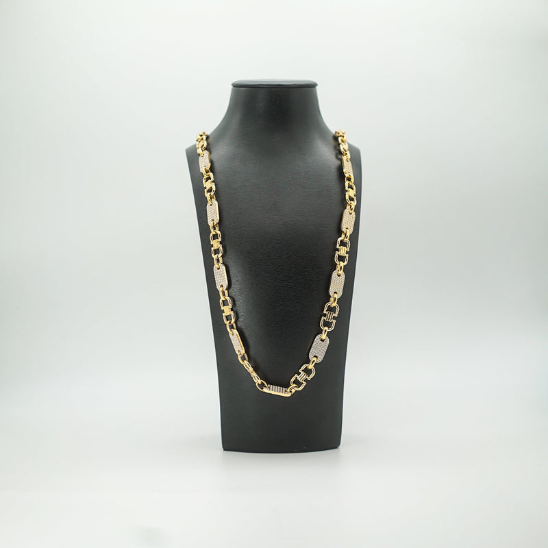 Plattenkette Iced Out 24 Karat vergoldet zoom