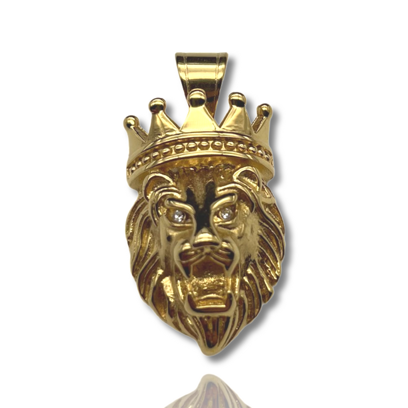 L&T CROWN LION aus Edelstahl zusätzlich 24 Karat Goldschicht vergoldet