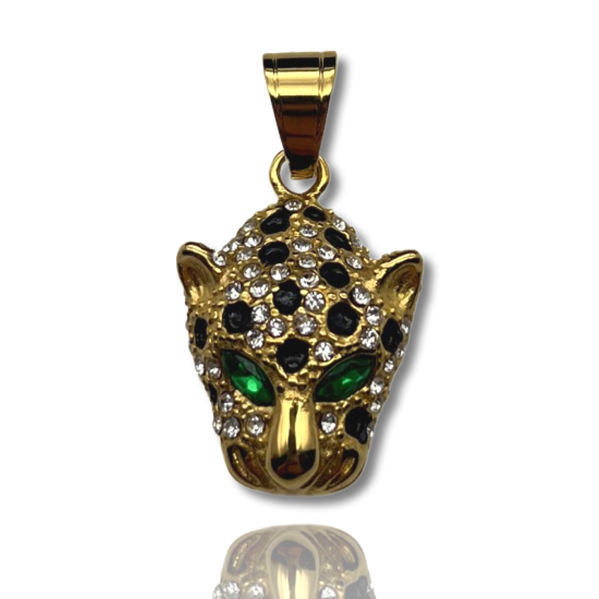 L&T LEOPARD aus Edelstahl zusätzlich 24 Karat Goldschicht vergoldet